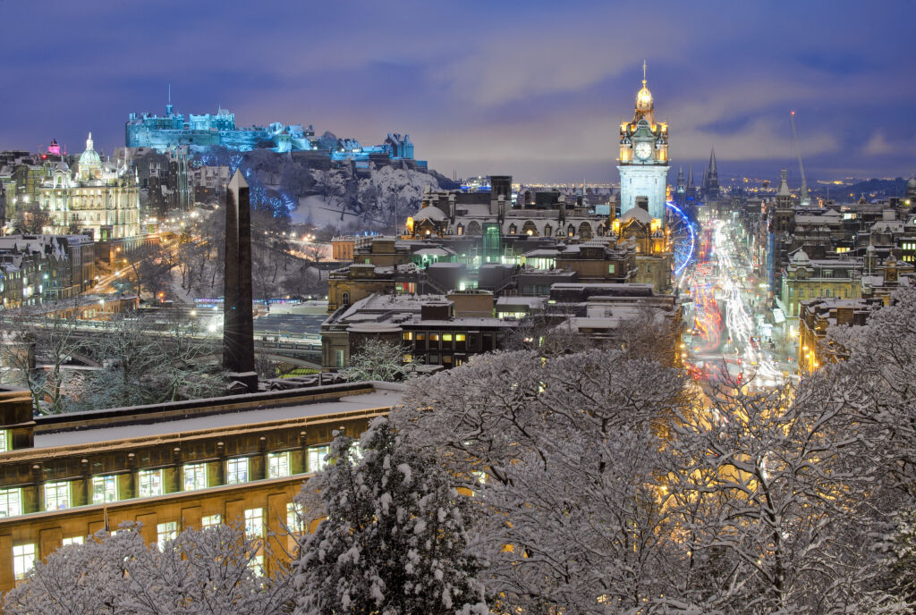 Horizontal colour image of Edinburgh, view from Calton Hill, Scotland