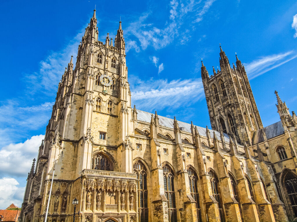Wysoki zakres dynamiki HDR Katedra Canterbury w Kent Anglia UK