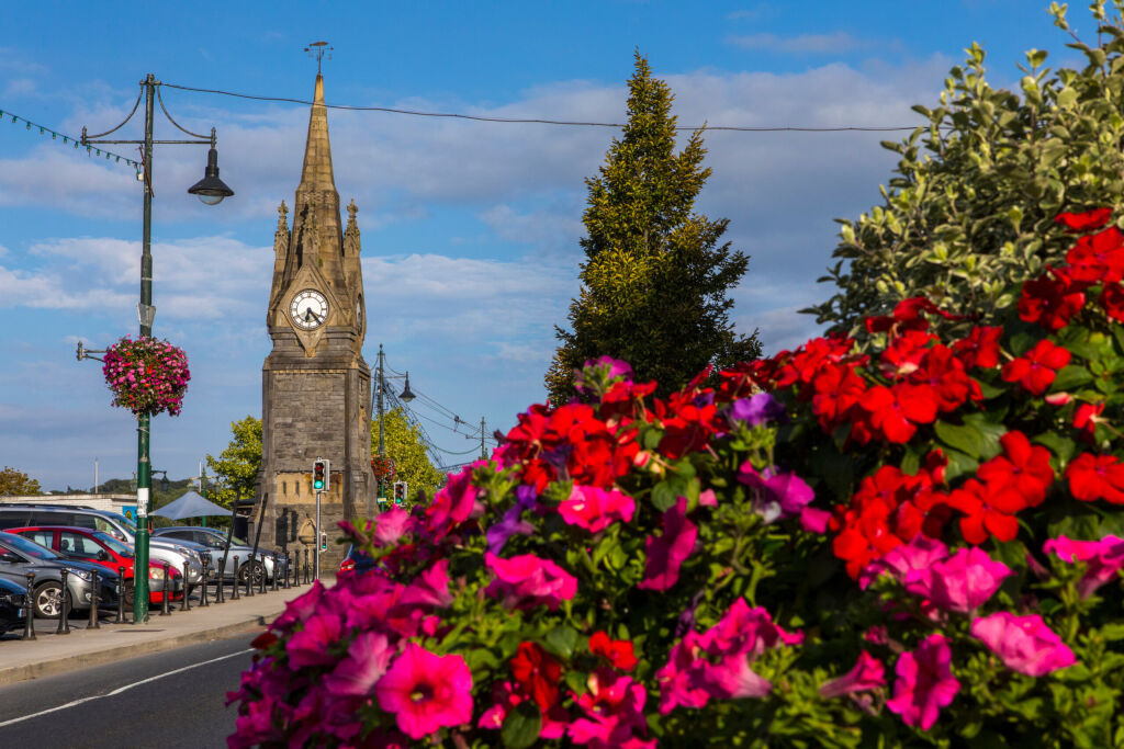 A view of the Clock Tower in the historic city of Waterford in the Republic of Ireland. 
