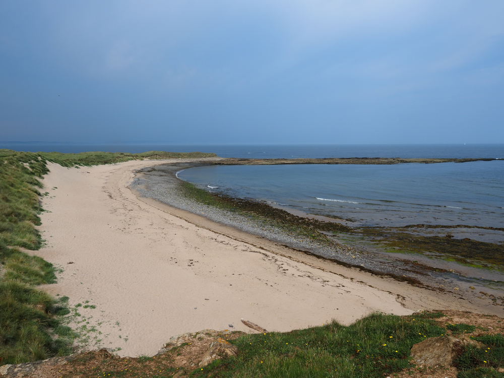 Coastal landscape on lindisfarne island
