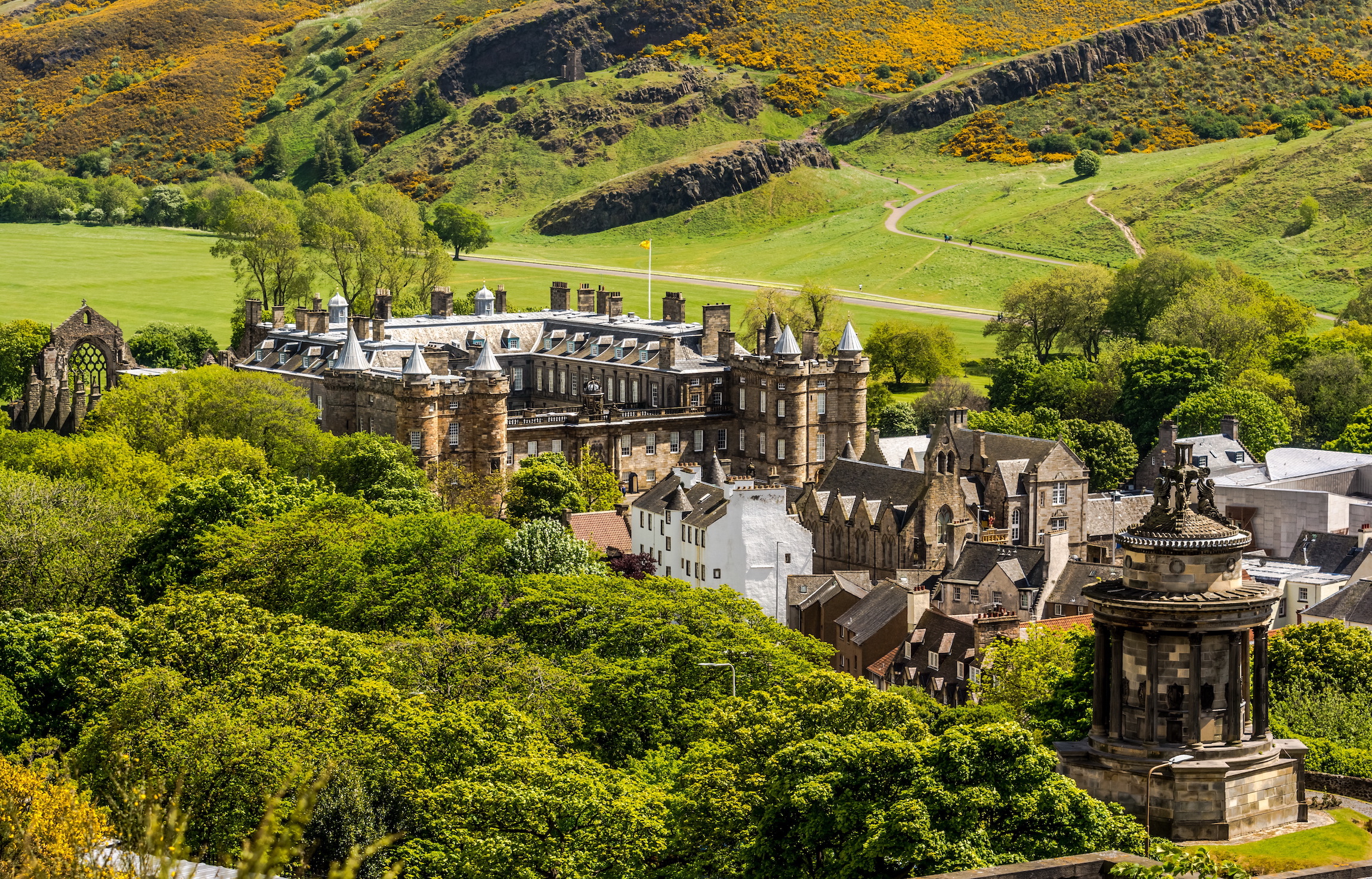 Punkt orientacyjny Edynburga - Pałac Holyrood, Szkocja, Wielka Brytania, Europa