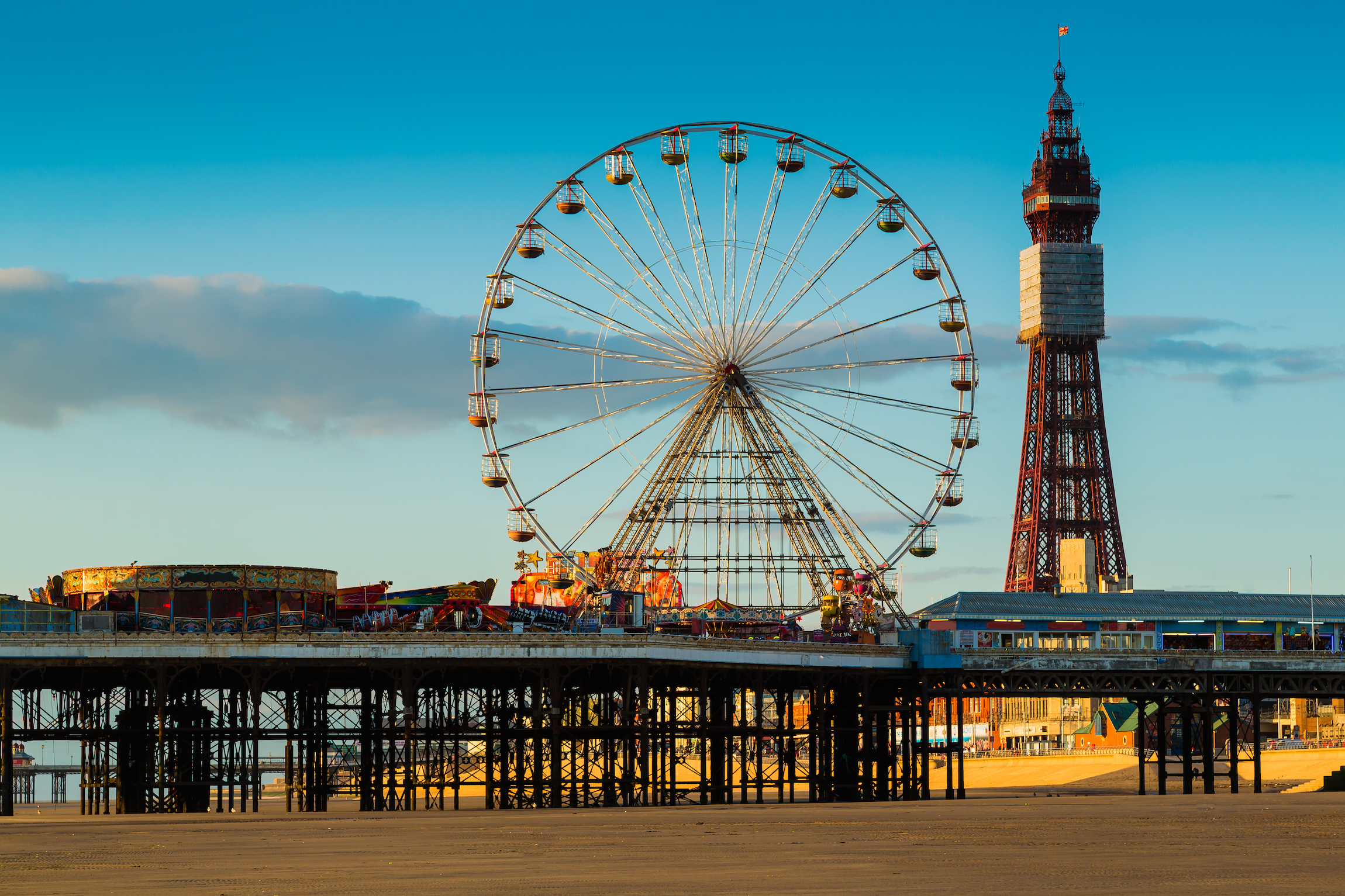 Wieża Blackpool i młyn Central Pier, Lancashire, Wielka Brytania